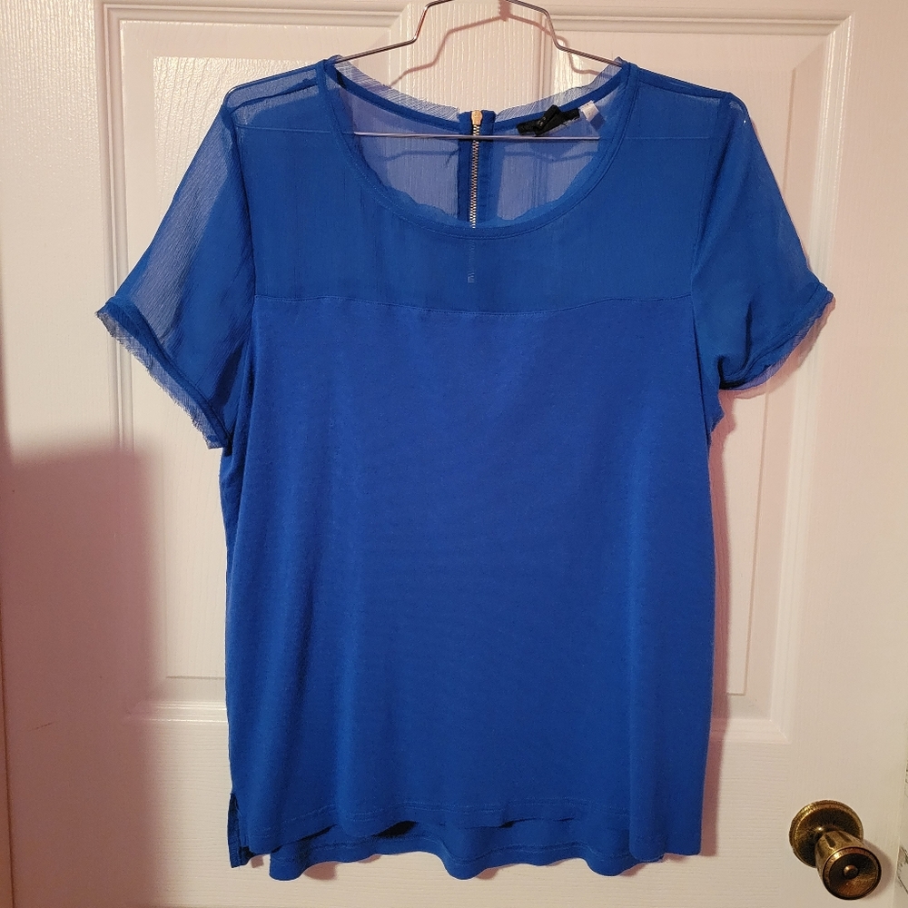 H&M partially chiffon shirt